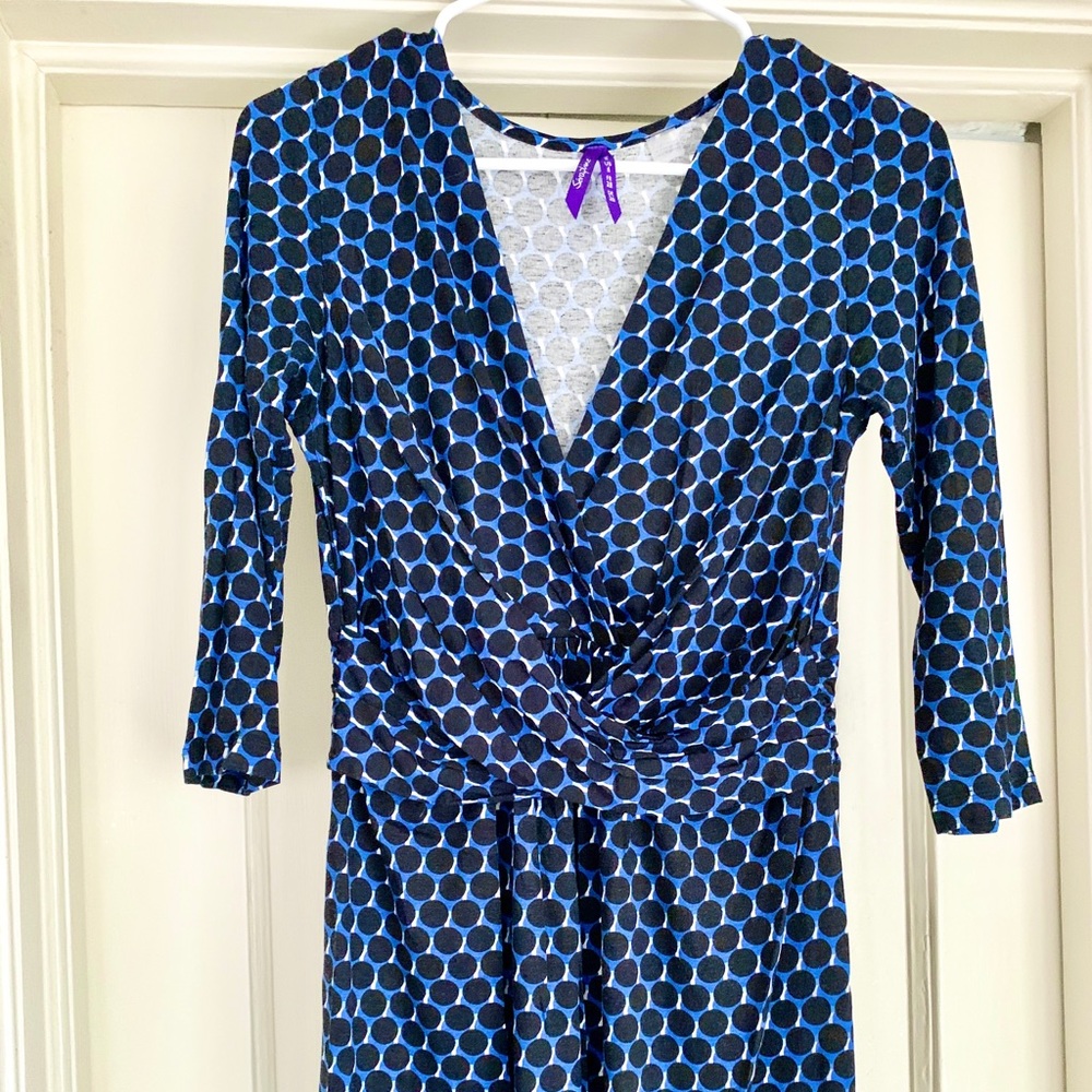 Seraphine Knot Front Geometric Print Dress